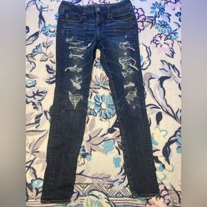 American Eagle AE Next Level Stretch Distressed Jeggings Women’s Size 8 Long
